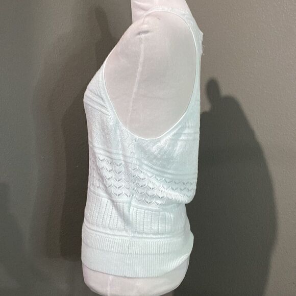 Abercrombie & Fitch Light Blue Knit Sweater Pointelle Tank Top - Picture 7 of 10